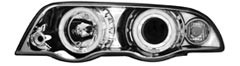 Headlights BMW E46 sedan 98-01 Angel Eyes Chrome