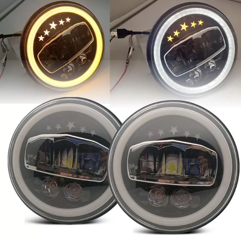 Headlights JEEP Wrangler JK TJ LJ JL (1997-2017) 5 Stars Design