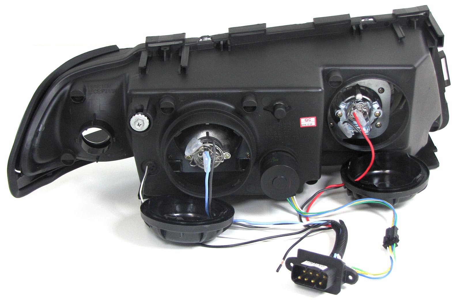 Headlights BMW E38 94-01 3D LED Halo Rims Black