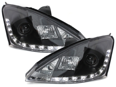 Headlights Ford Focus 01-04 Devil Eyes Dayline 2 Black
