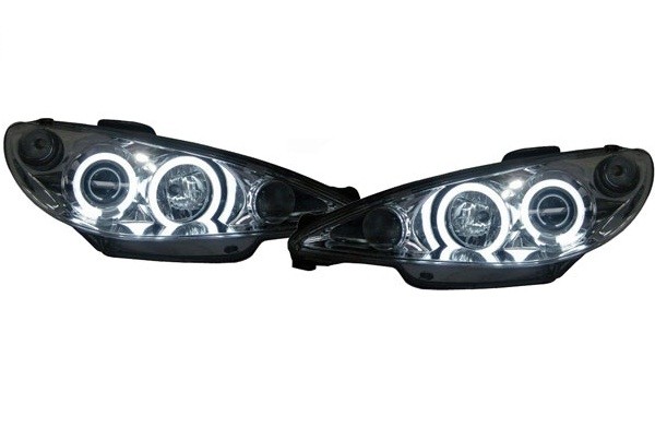 Headlights Peugeot 206 02-.. + GTI Angel Eyes CCFL