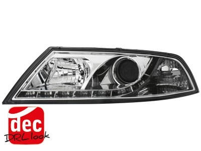Headlights Skoda Octavia 05-09 Dayline Devil Eyes HID Chrome