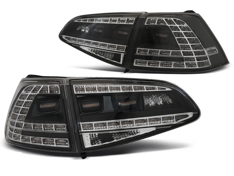 Tail Lights VW Golf VII LED with Dynamic Turn Signals Black