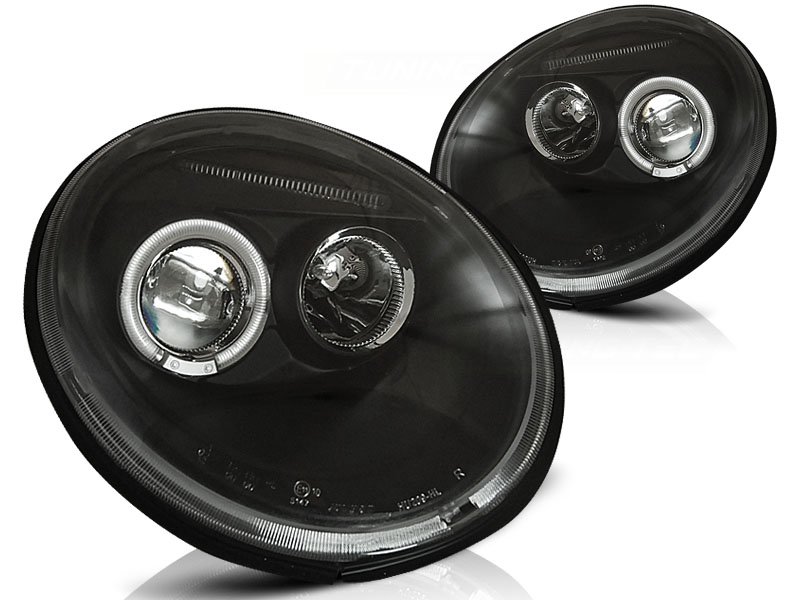 Set Headlights  Volkswagen New Beetle 1997-2011 - Black - incl. Halos