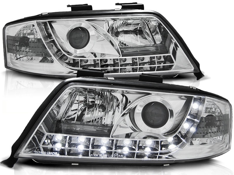 Headlights Audi A6 4B 01-04 Devil Eyes Dlite LED Chrome
