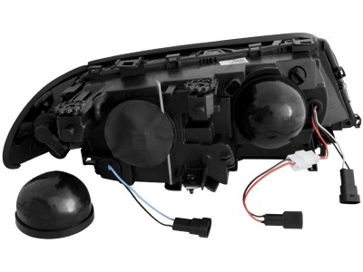 Headlights for BMW E46 4 door 98-01. Angel Eyes Black