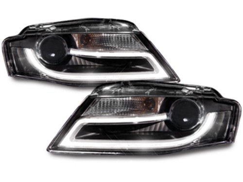 Headlights Audi A4 8K/8E with LED daytime running light 07-11 black