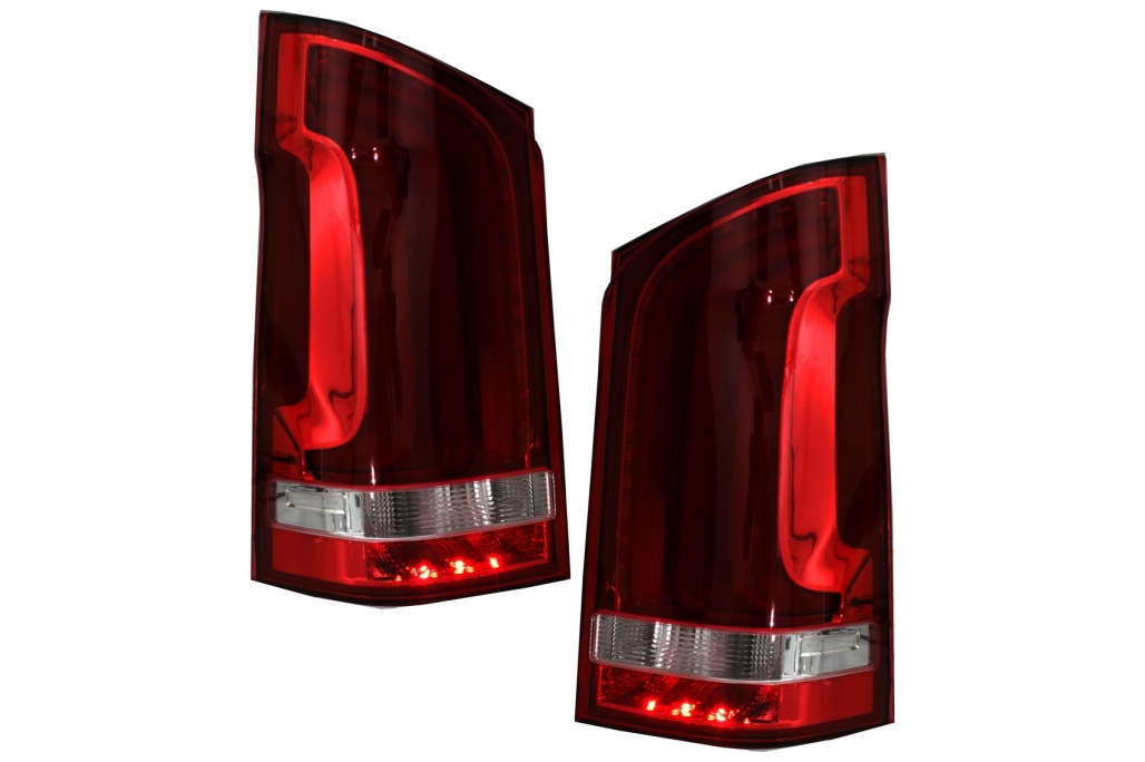 Full LED Taillights Smoke suitable for Mercedes V-Class W447 (2014-2019) Single Rear Door with Dynamic Sequential Turning Lights