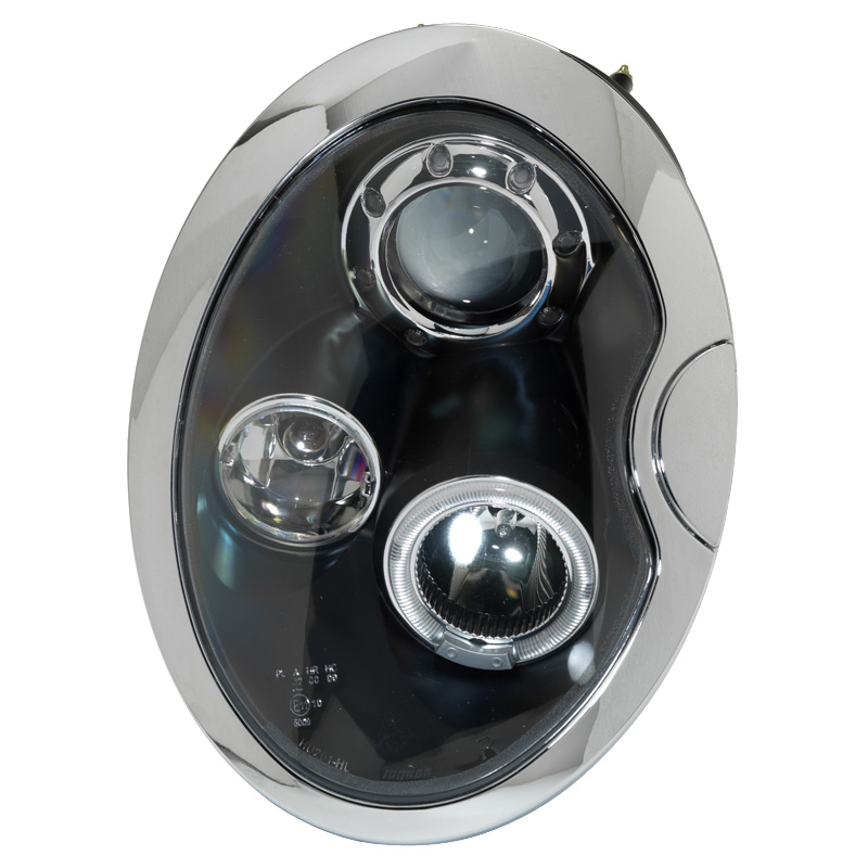 Set Headlights  BMW New Mini R50-R53 2001-2006 - Black - incl. Halos