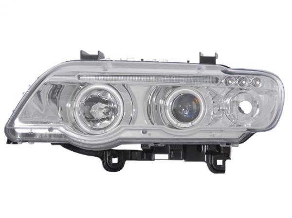 Headlights BMW X5 Angel eyes chrome