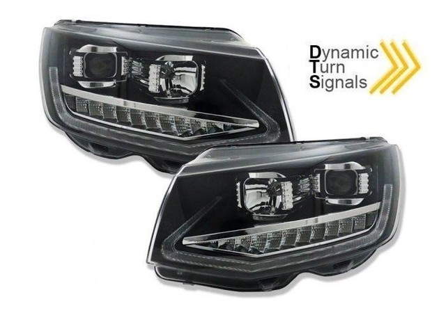 Headlights VW T6 Multivan/Transporter Dynamic Tube Black