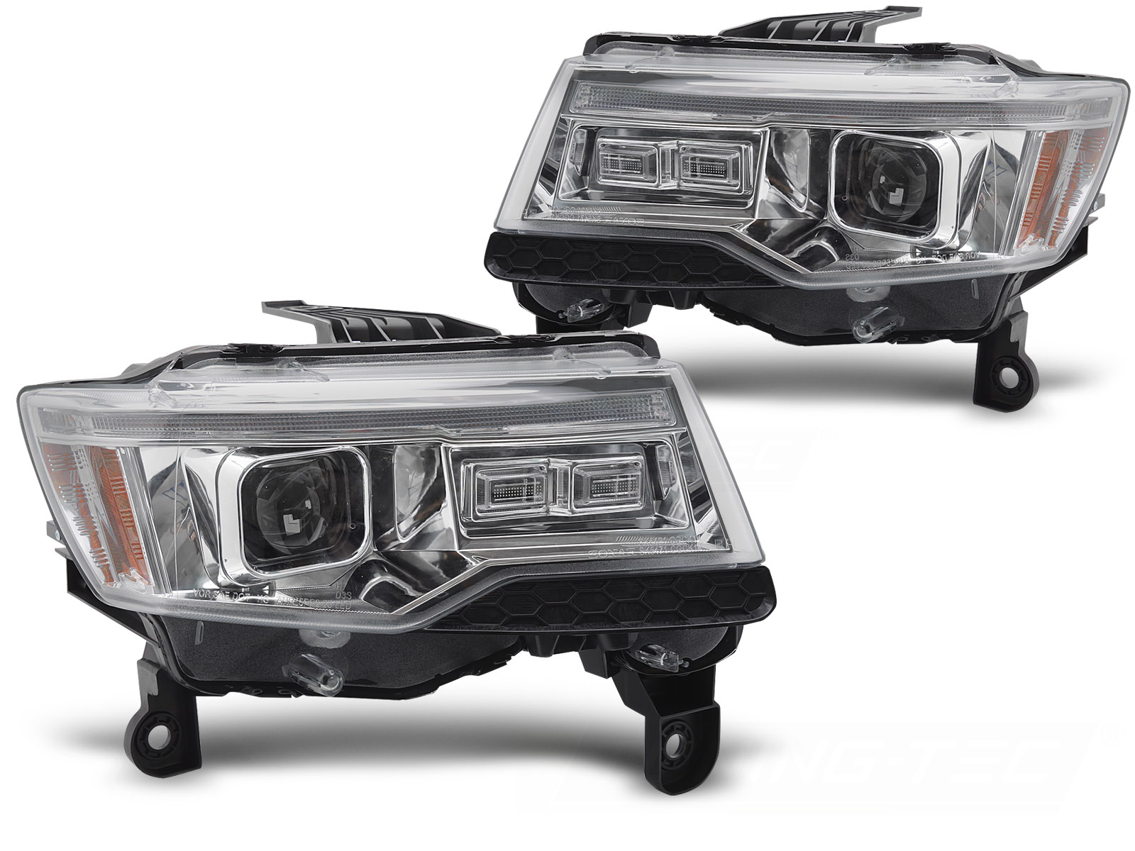 Headlights Chrysler Jeep Grand Cherokee 14-21 LED Dynamic Chrome
