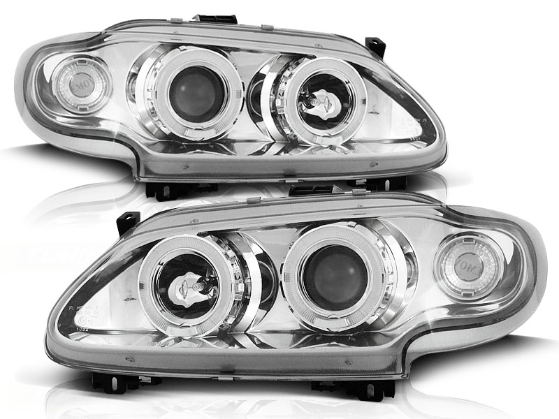 Headlights Renault Megane Coupe 96-99 Chrome+HaloRim