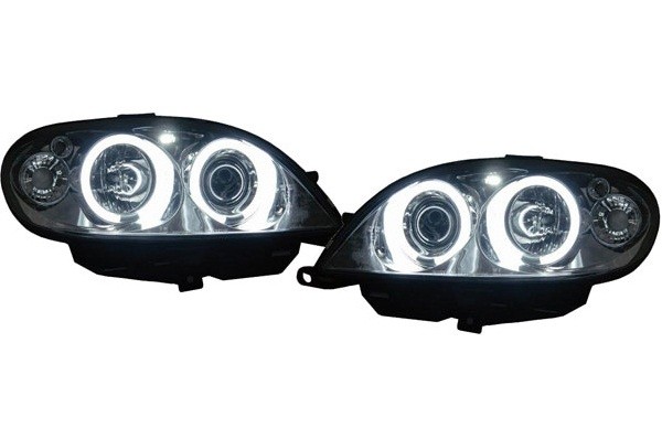 Headlights Citroen Saxo 00-04 Angel Eyes Ice chrome CCFL