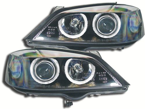 Headlights Opel Astra G Angel Eyes Black